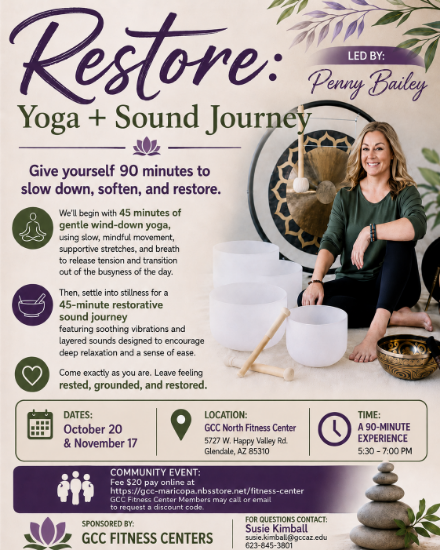 Picture of GCC Fitness Center: Restore - Yoga + Sound Journey (October 20)